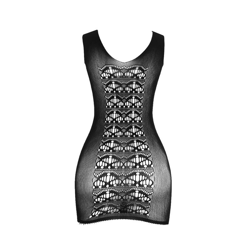 Vestido de Rejilla Corto Negro TU