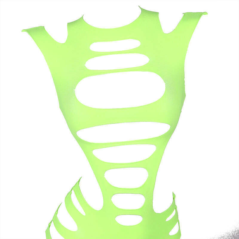 Vestido de Rejilla de Manga Larga Verde TU