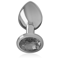Plug Anal Metálico con Cristal Negro Talla M