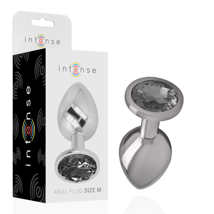 Plug Anal Metálico con Cristal Negro Talla M