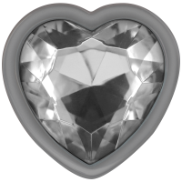 Plug Anal Metálico con Corazón Blanco Talla M