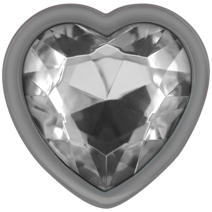 Plug Anal Metálico con Corazón Blanco Talla M