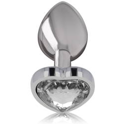Plug Anal Metálico con Corazón Blanco Talla M