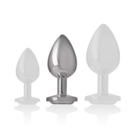 Plug Anal Metálico con Corazón Blanco Talla M