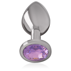 Plug Anal Metálico con Cristal Violeta Talla S