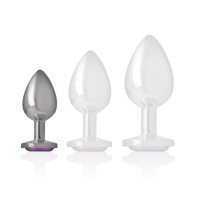 Plug Anal Metálico con Cristal Violeta Talla S