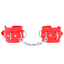 Muñequeras con 3 Anillas en D Rojo