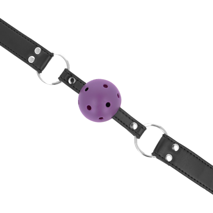 Mordaza de Bola Transpirable con Doble Remache Morado