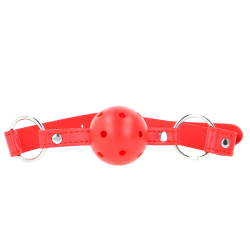 Mordaza de Bola Transpirable con Doble Remache Modelo 1 Rojo