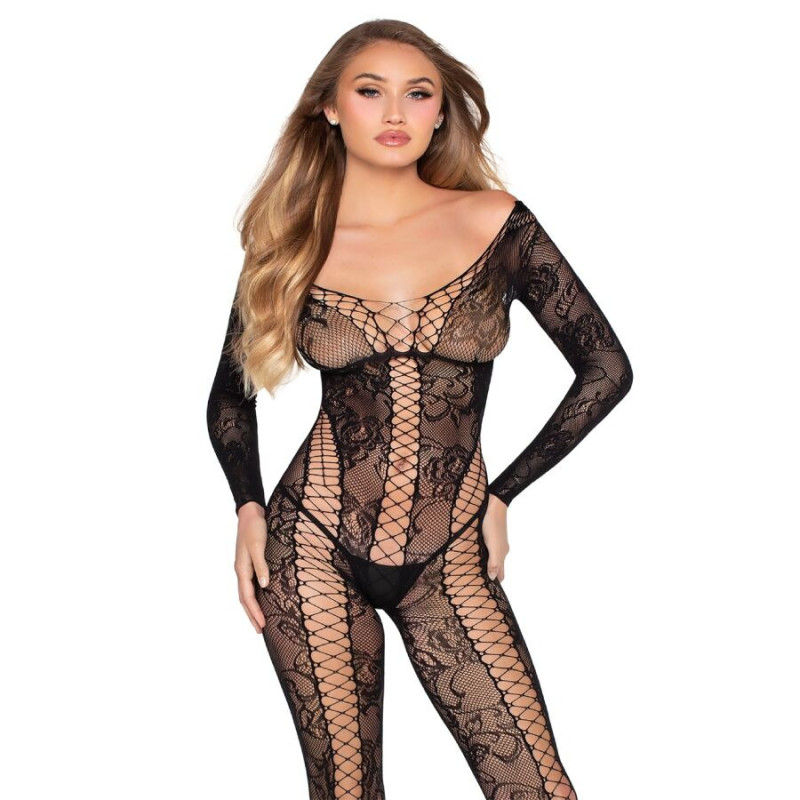 Jumpsuit de Red y Encaje Negro TU