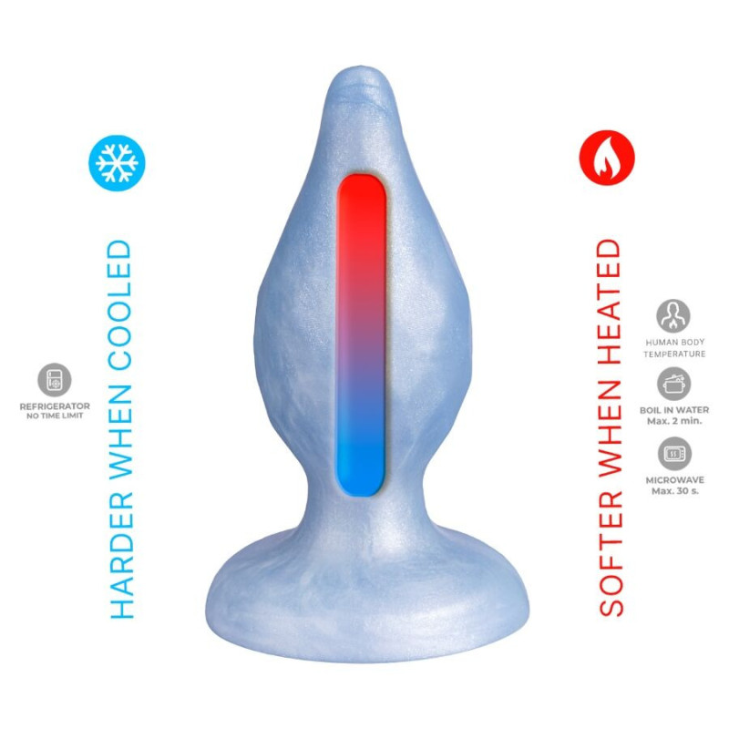 Diamond Plug Anal Termo Reactivo Azul Perla