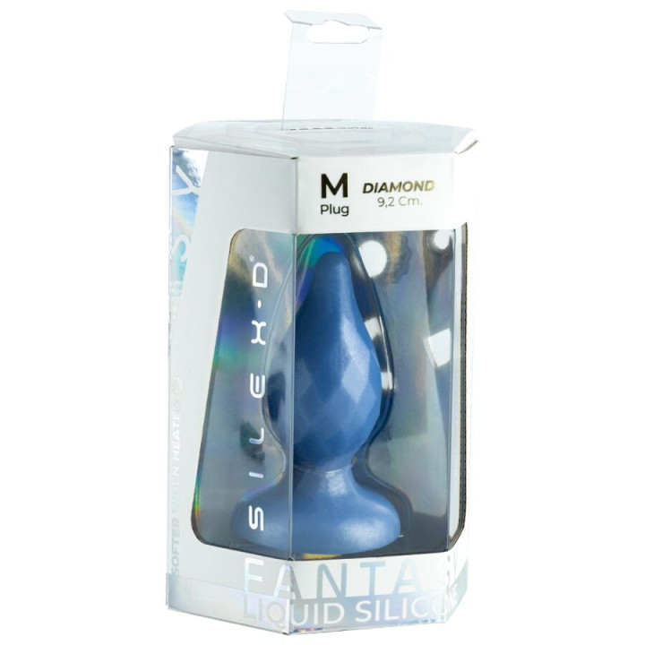 Diamond Plug Anal Termo Reactivo Azul Perla