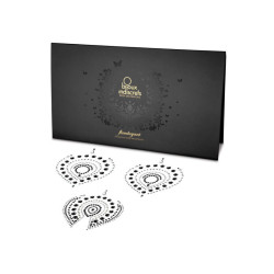 Joyeria Adhesiva Flamboyant Negro Plata