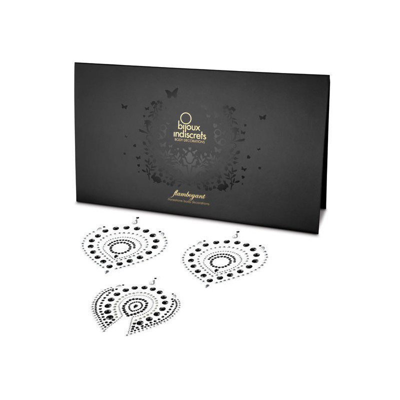 Joyeria Adhesiva Flamboyant Negro Plata