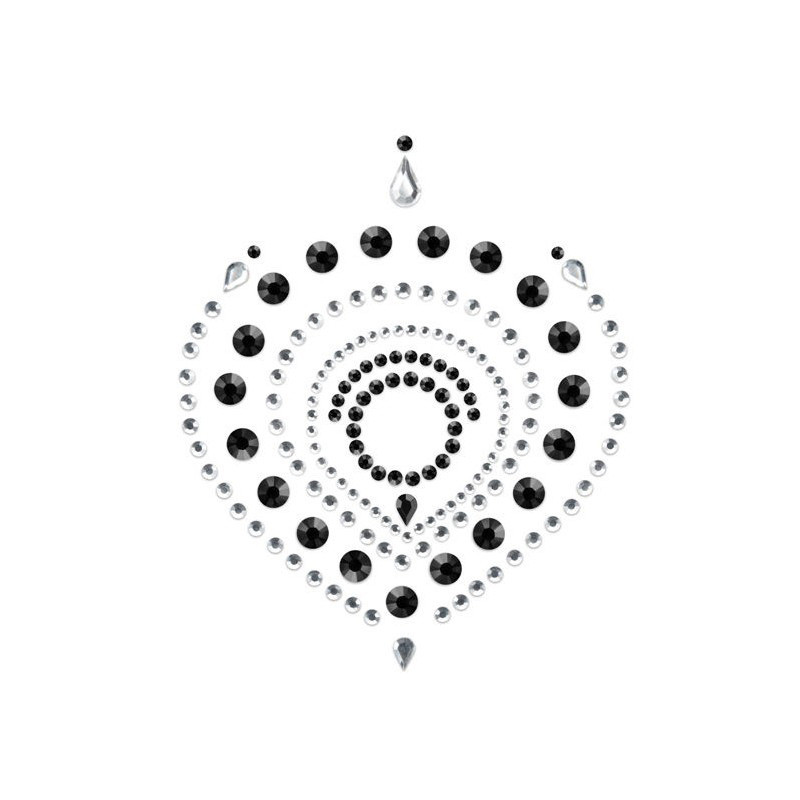 Joyeria Adhesiva Flamboyant Negro Plata