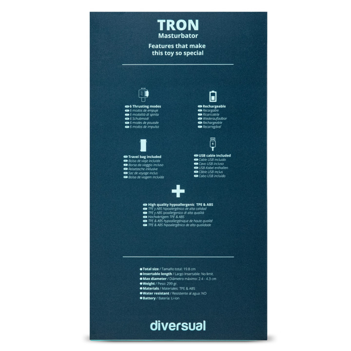 Tron Masturbador Automático Negro