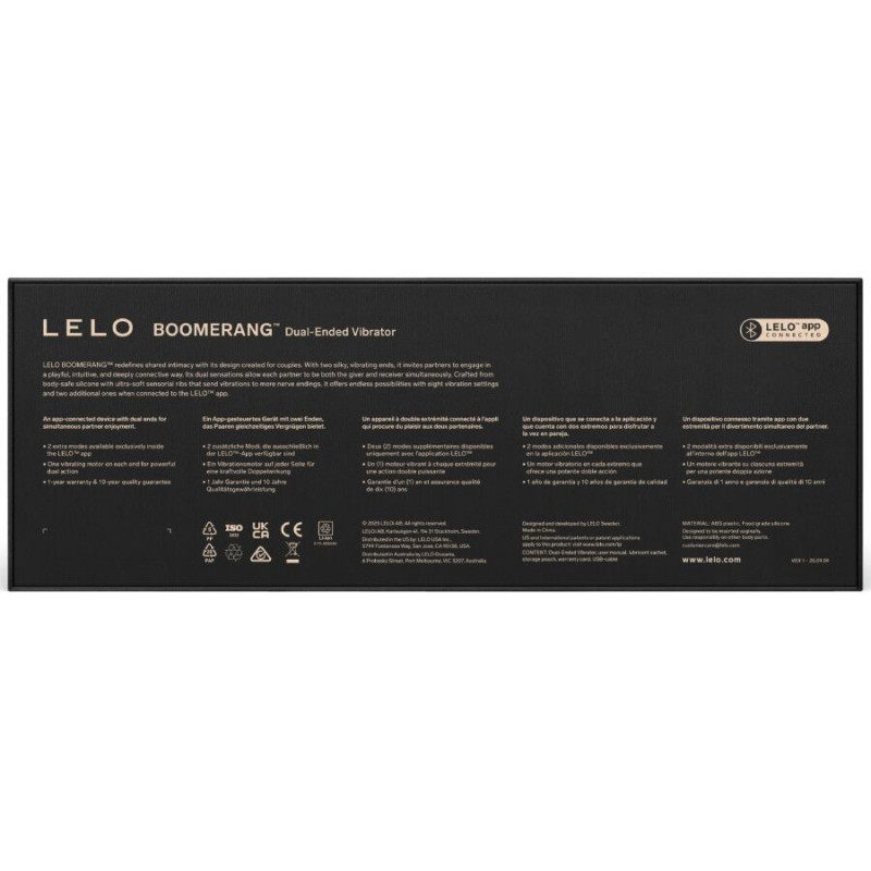 Lelo Boomerang Vibrador Doble Extremo Morado
