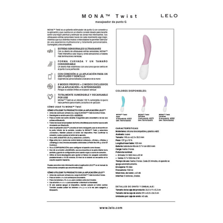 Lelo Mona Twist Vibrador Punto G Turquesa