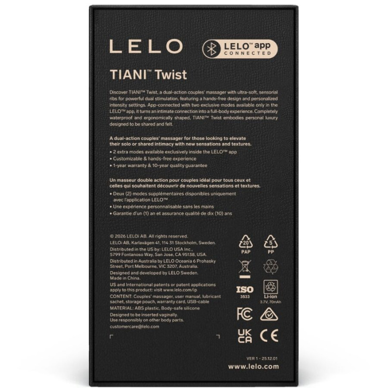 Lelo Tiani Twist Vibrador para Parejas Rosa