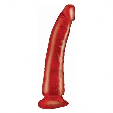 Consolador de Gelatina Slim Basix de 19 Cm Rojo