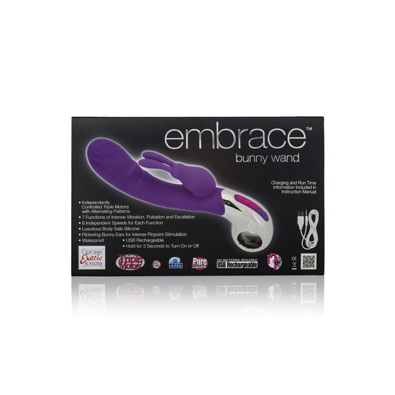 Embrace Wand Vibrador con Conejito Rampante Morado