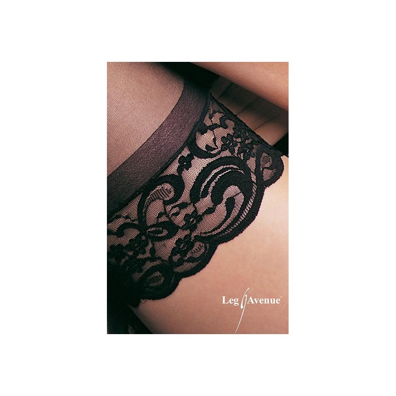Black stockings with silicone and lace