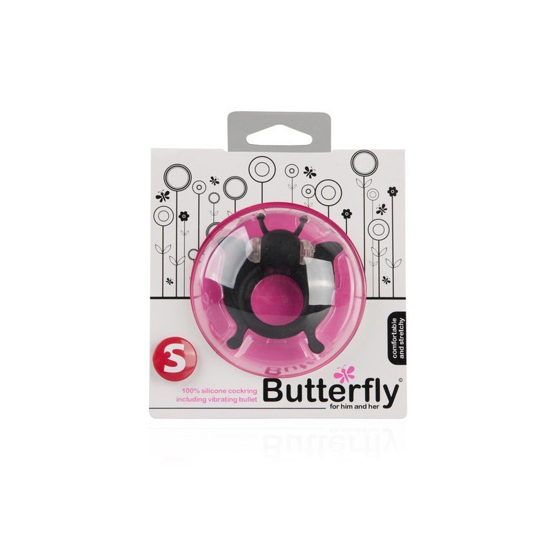 Butterfly Anillo Pene con Vibración Negro
