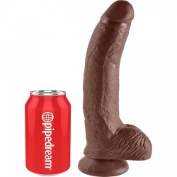 King Cock Pene Realístico con testículos 23 cm Marrón