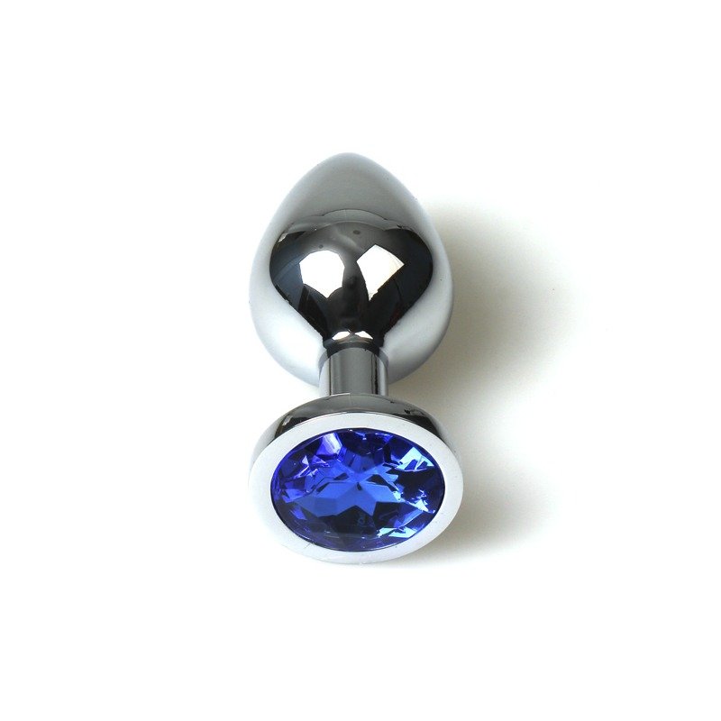 Metal Plug Anal Pequeño Azul con Bolsa