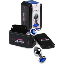 Metal Plug Anal Pequeño Azul con Bolsa