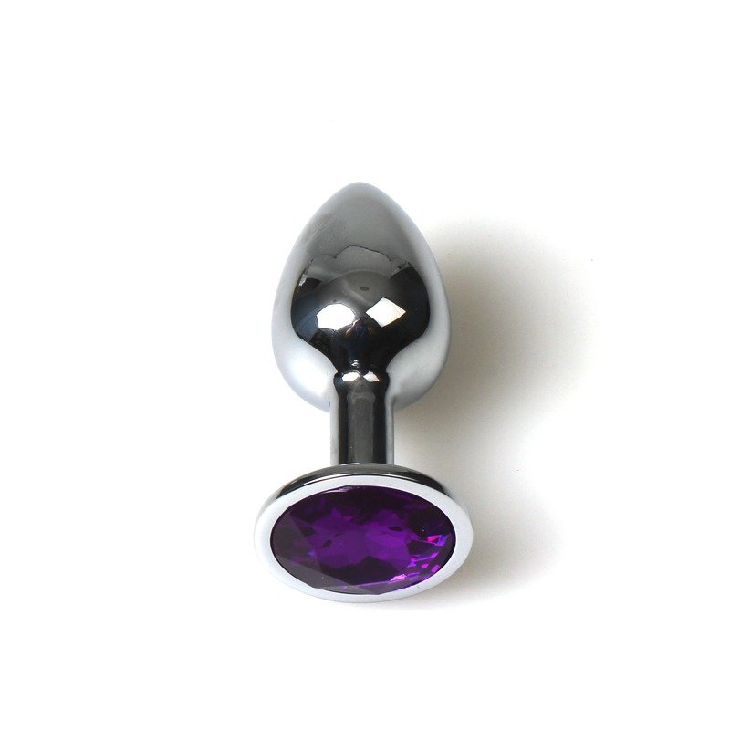 Pequeño Plug Anal Metal Morado con Bolsa