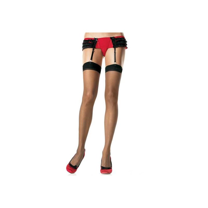 Leg Avenue Medias Negras Sheer Stocking