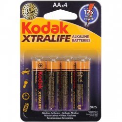 Lot de 4 Piles alcalines AA LR6 Xtralife Kodak