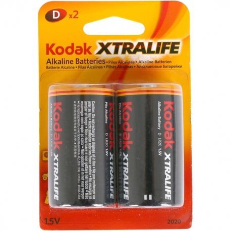 Set 2 Pilas Alkalinas D LR20 Xtralife Kodak