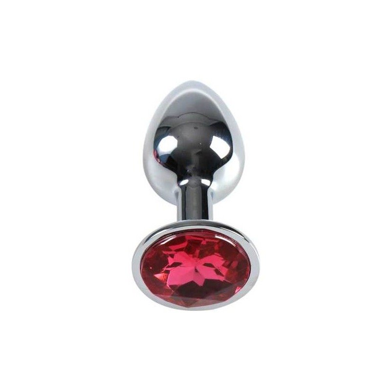 Plug Anal Metal Mediano Fucsia con Bolsa