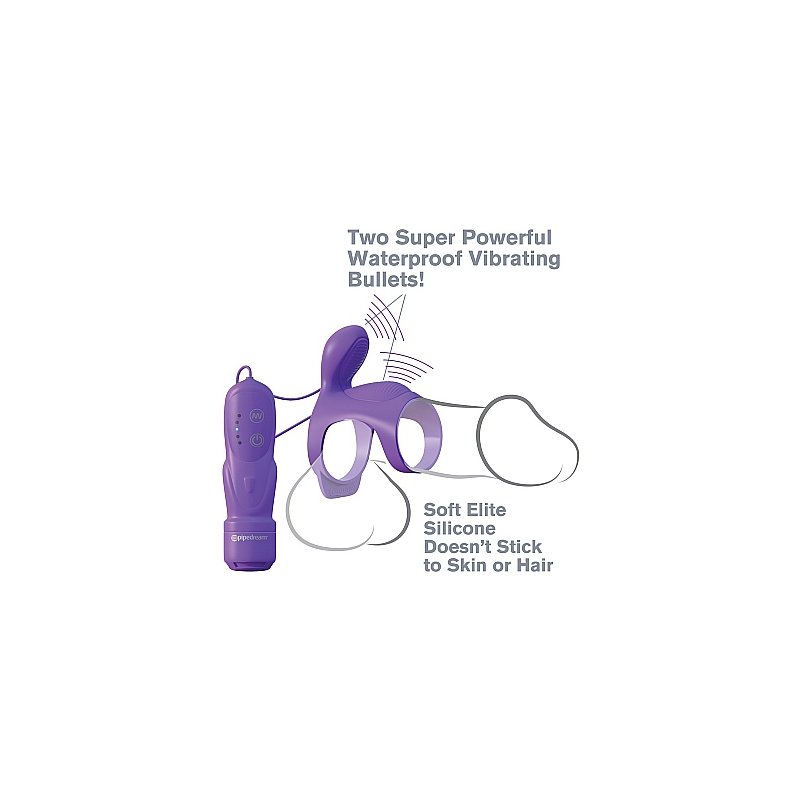 C-Ring Funda para el Pene para Parejas con Vibración Morado