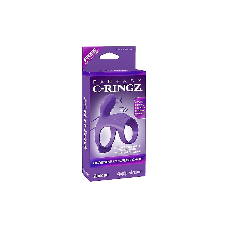 C-Ring Funda para el Pene para Parejas con Vibración Morado