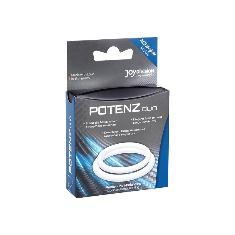 Potenz Duo Anillos Pene Mediano Transparente