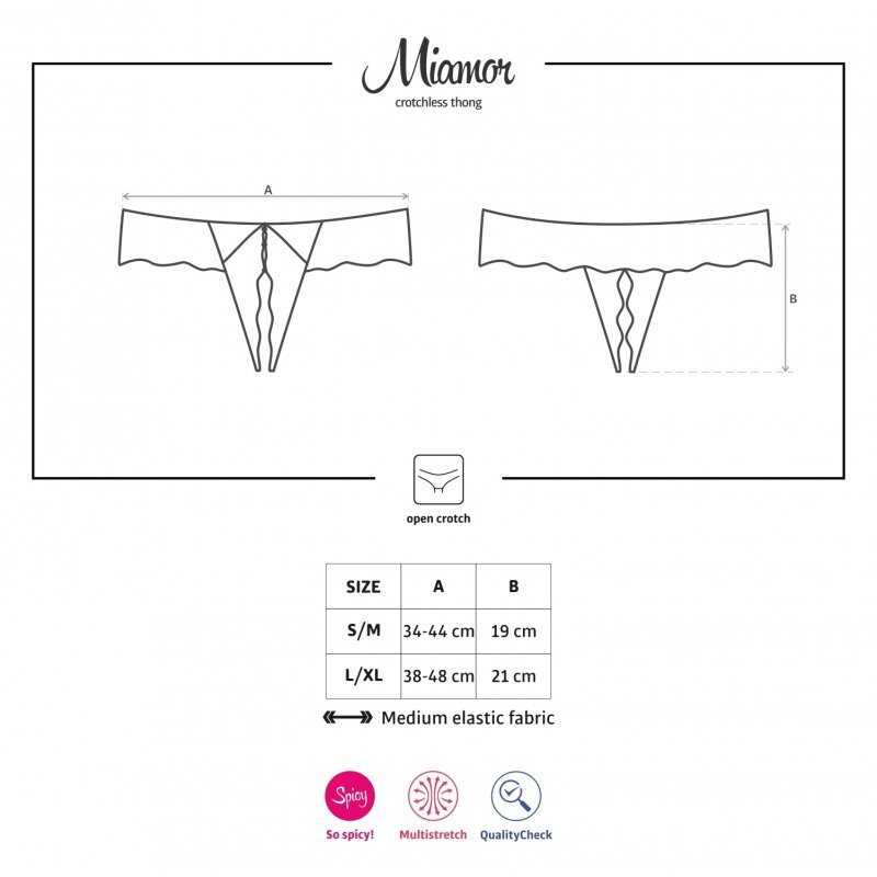 Miamor Crotchless Tanga Negro