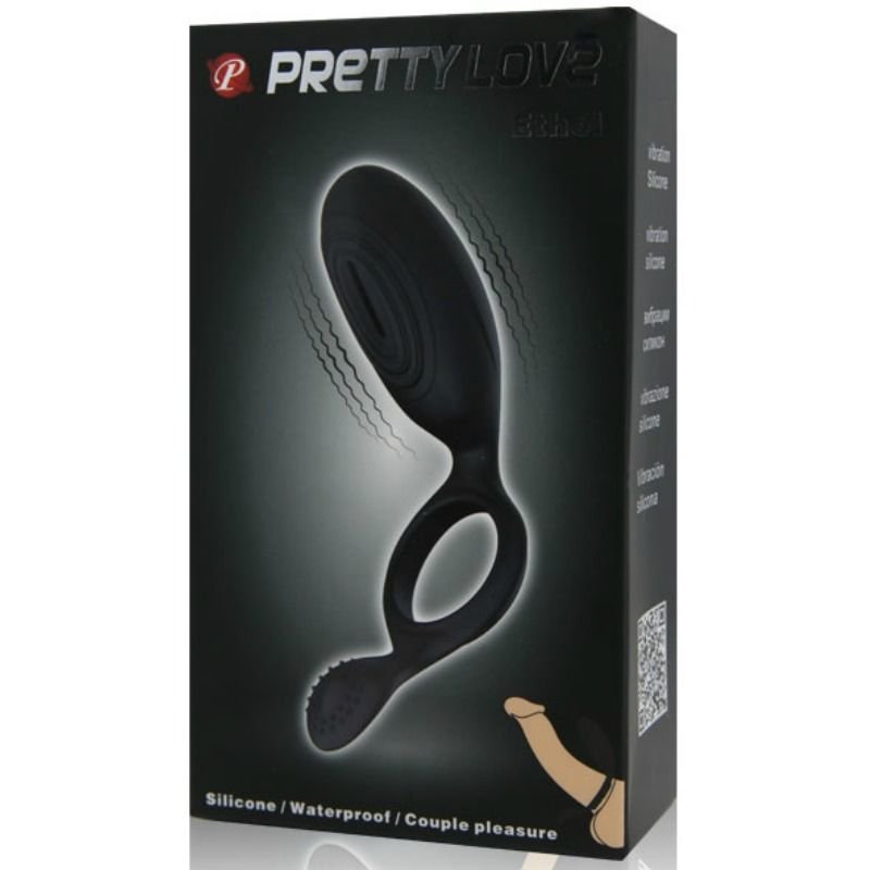 Anillo Vibrador con Estimulador Ethel Negro