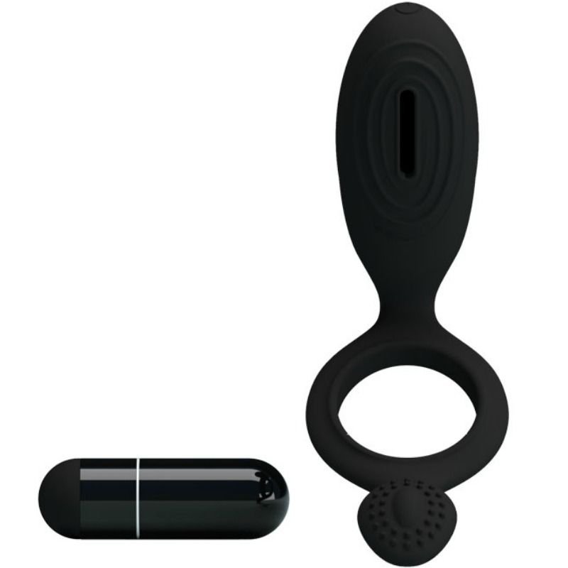 Anillo Vibrador con Estimulador Ethel Negro