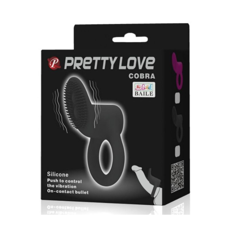 Anillo Vibrador Cobra de Pretty Love Negro