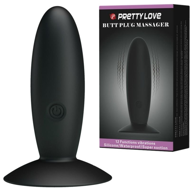 Plug Anal Silicona Recargable con Vibración Negro