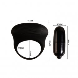 Bertram Anillo Vibrador Pene Silicona Negro