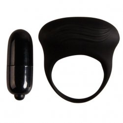 Bertram Anillo Vibrador Pene Silicona Negro