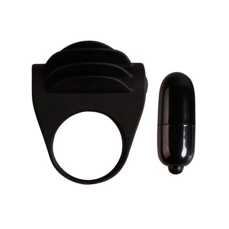 Chester Anillo Pene Vibrador Silicona Negro