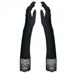Miamor Guantes Talla Única Encaje Negro
