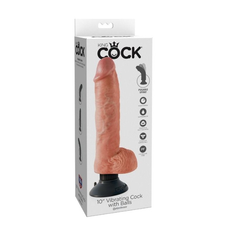 King Cock Pene Realstico Vibrador Testculos 25 Cm