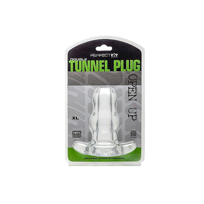 Plug Doble Abierto Tunnel XL Transparente