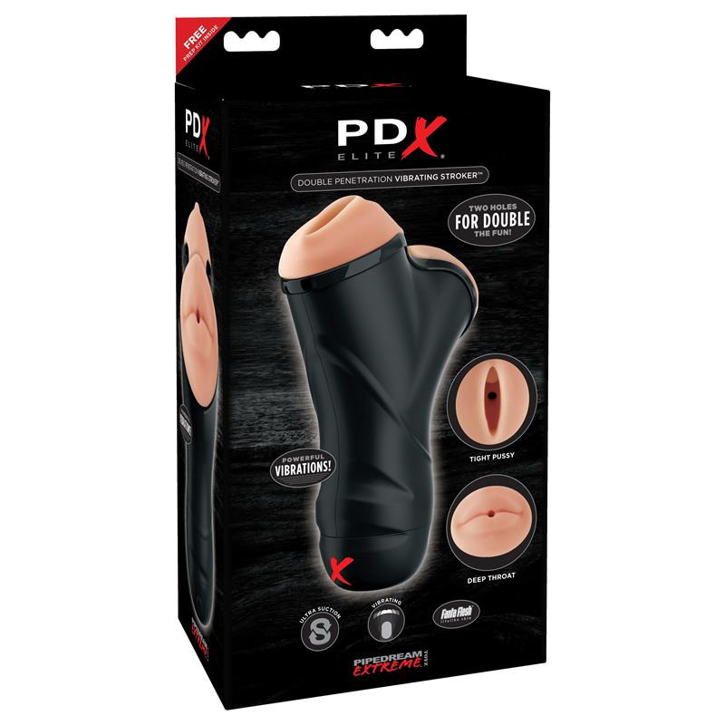 PDX Masturbador de Doble Penetración con Vibrador